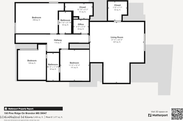 150 Pine Ridge Cir, Brandon, MS 39047 - floor plan