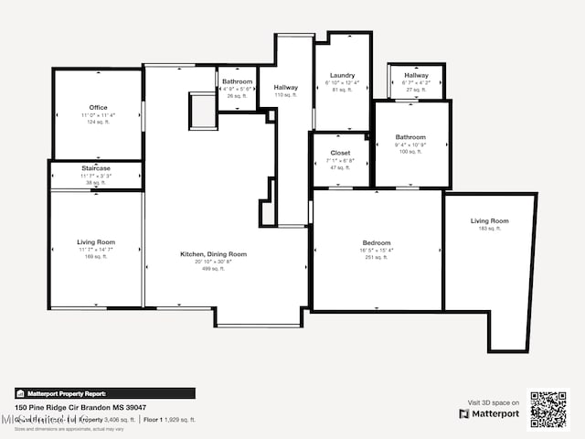 150 Pine Ridge Cir, Brandon, MS 39047 - view of layout
