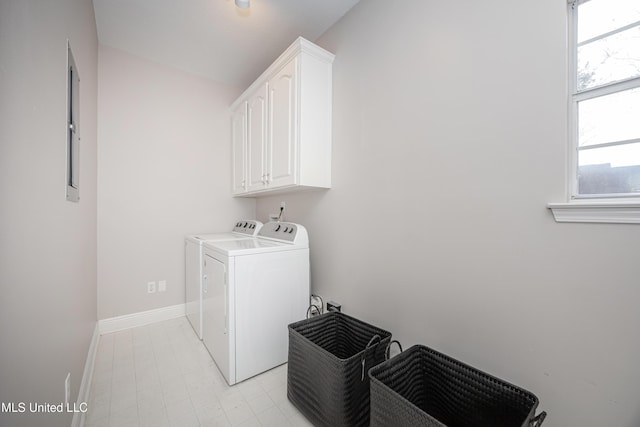 3607 Dijon Ave, Ocean Springs, MS 39564 - washroom with washing machine and clothes dryer, cabinet space, and baseboards