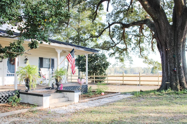 exterior space featuring covered porch