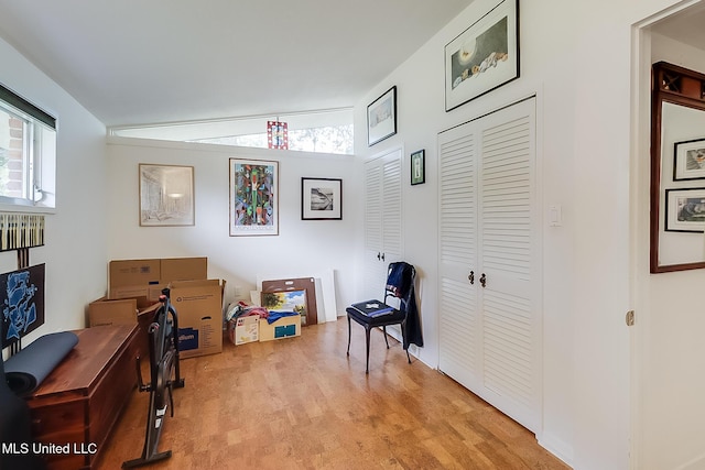 miscellaneous room with light hardwood / wood-style floors