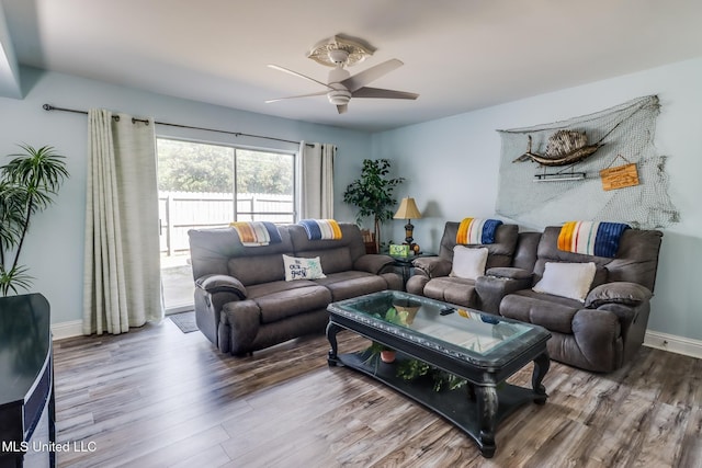 1664 Beach Blvd Unit 172, Biloxi, MS 39531 - living area with wood finished floors and ceiling fan