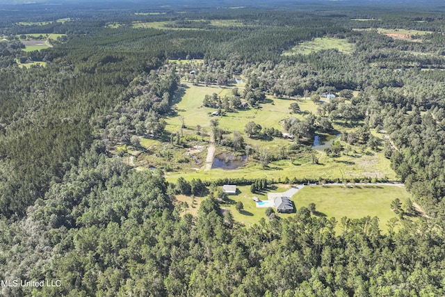 10186 Wire Rd, Vancleave, MS 39565 - aerial view of property's location with a forest and rural landscape