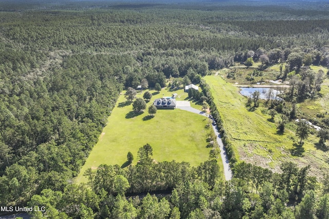 10186 Wire Rd, Vancleave, MS 39565 - aerial view of property's location featuring a forest and a nearby body of water