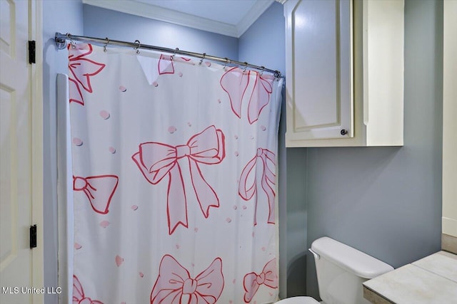 105 Victoria Pl, Madison, MS 39110 - full bathroom featuring ornamental molding, vanity, and a shower with shower curtain