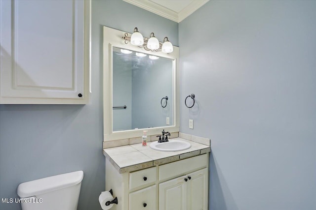 105 Victoria Pl, Madison, MS 39110 - half bathroom featuring ornamental molding and vanity