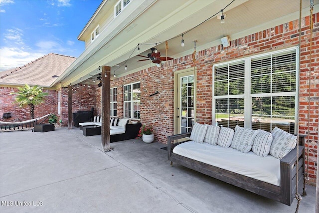 105 Victoria Pl, Madison, MS 39110 - view of patio featuring an outdoor living space and a ceiling fan