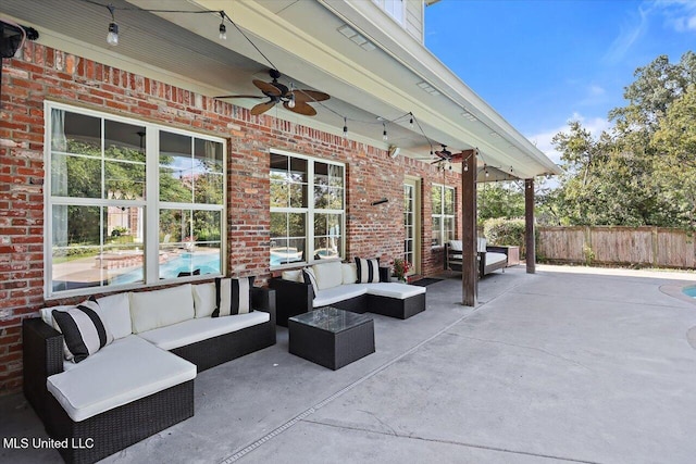 105 Victoria Pl, Madison, MS 39110 - view of patio featuring a ceiling fan and an outdoor hangout area