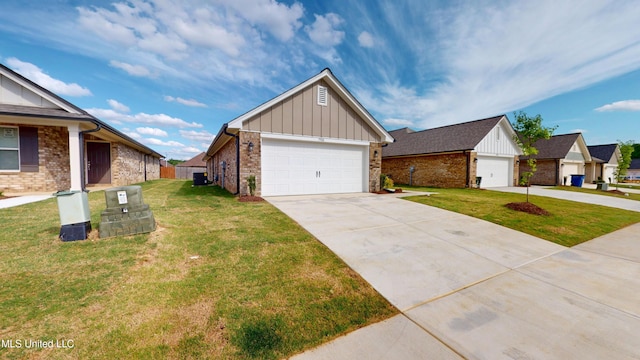 7908 Gardendale Dr, Olive Branch, MS 38654 - ranch-style home with a front lawn, brick siding, and board and batten siding