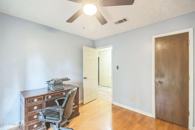 108 Fairdale Pl, Brandon, MS 39042 - office space featuring light wood-style floors and a ceiling fan