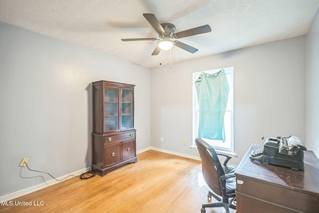108 Fairdale Pl, Brandon, MS 39042 - home office featuring light wood finished floors and ceiling fan