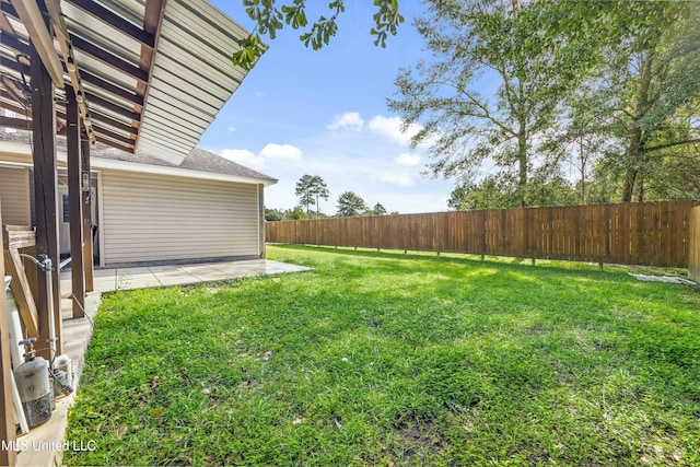 view of yard featuring a patio area