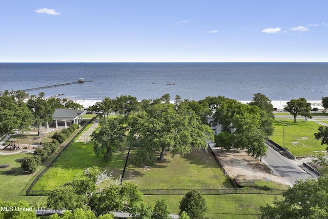 aerial view of a large body of water