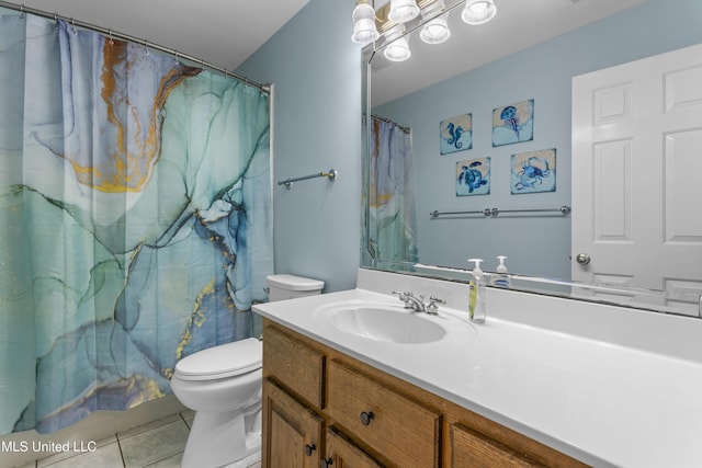 12880 Coles Cv, Gulfport, MS 39503 - bathroom with tile patterned floors, vanity, toilet, and a shower with curtain