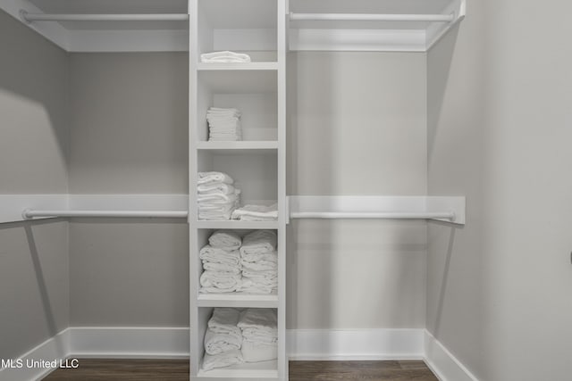 spacious closet with wood finished floors