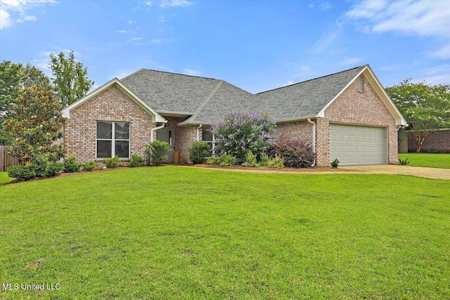 453 Abbey Woods, Brandon, MS 39047 - view of front of house with brick siding, a garage, driveway, and roof with shingles