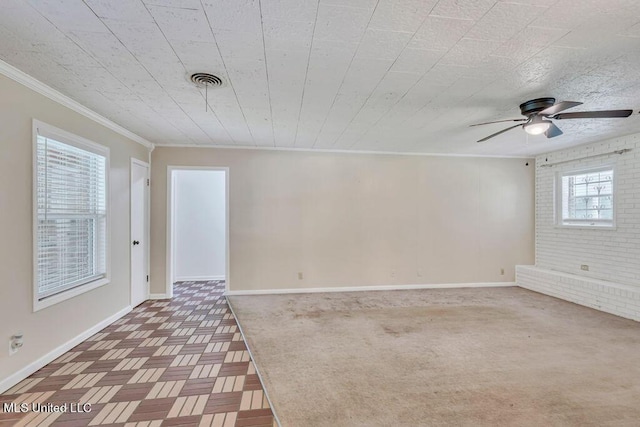 20332 Red Bird Hill Rd, Gulfport, MS 39503 - unfurnished room featuring ornamental molding, baseboards, and a ceiling fan