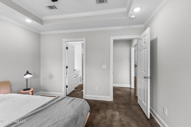 123 Bailey Cv, Canton, MS 39046 - bedroom with baseboards, a raised ceiling, recessed lighting, and ornamental molding
