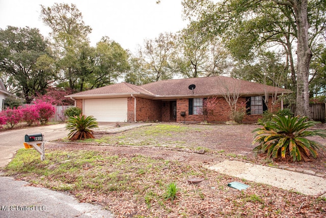 ranch-style home with a garage