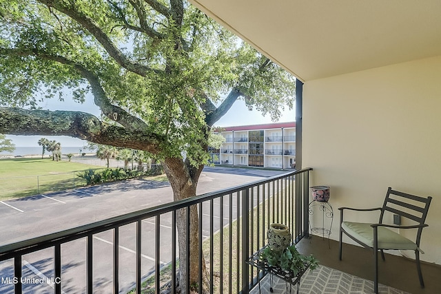 balcony with a water view