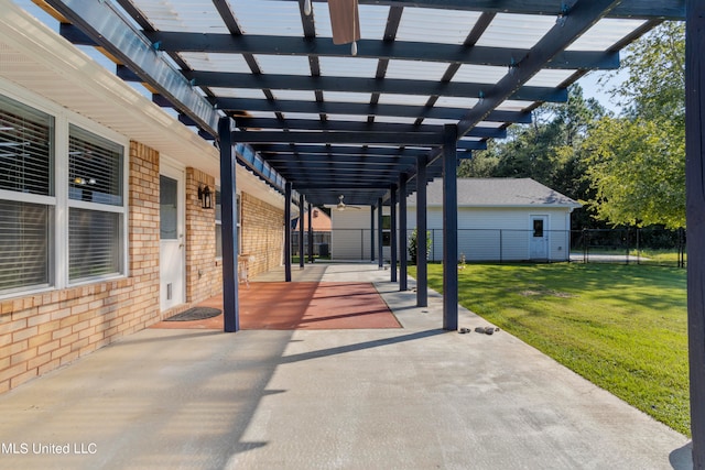 view of patio with a pergola