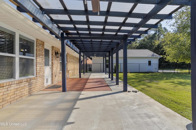 1602 Heather Ct, Ocean Springs, MS 39564 - view of patio / terrace with fence and a pergola