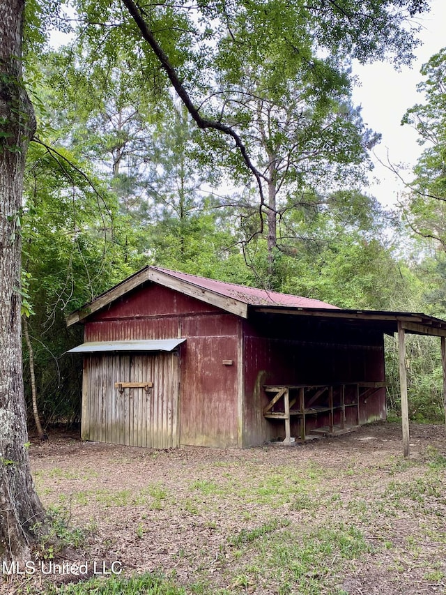 view of pole building