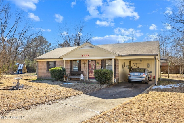 view of front of house with a carport