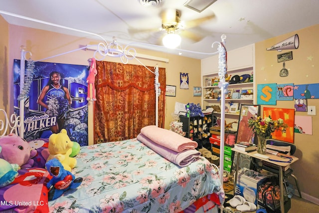 bedroom with a ceiling fan