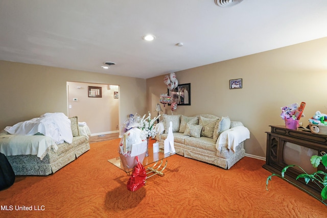 view of carpeted living room