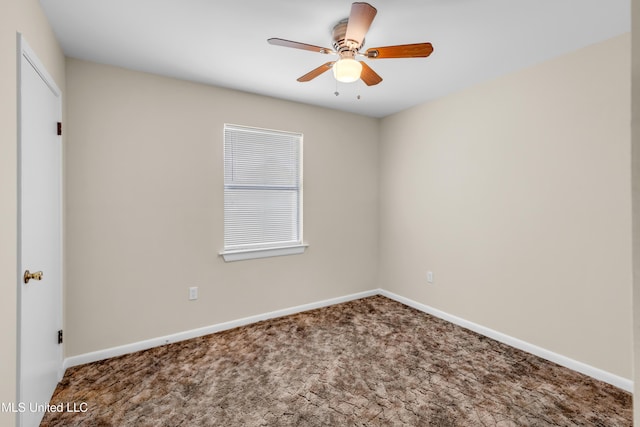 2309 Cottonwood Dr, Gulfport, MS 39503 - spare room with carpet floors, a ceiling fan, and baseboards