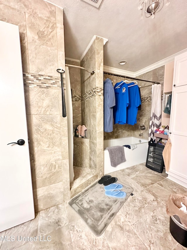 bathroom with crown molding