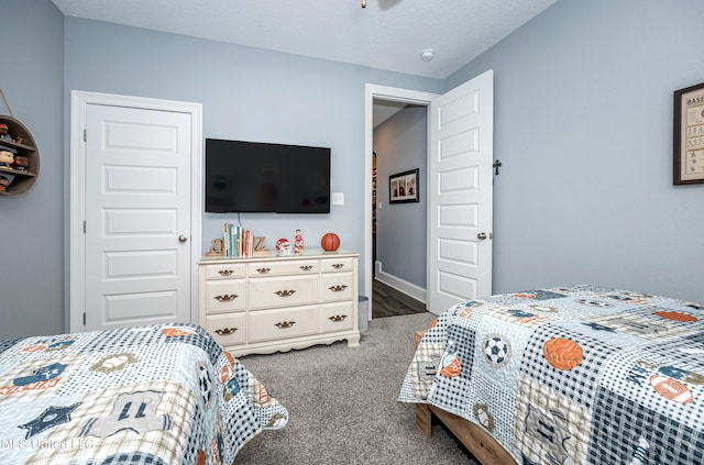 bedroom with carpet floors