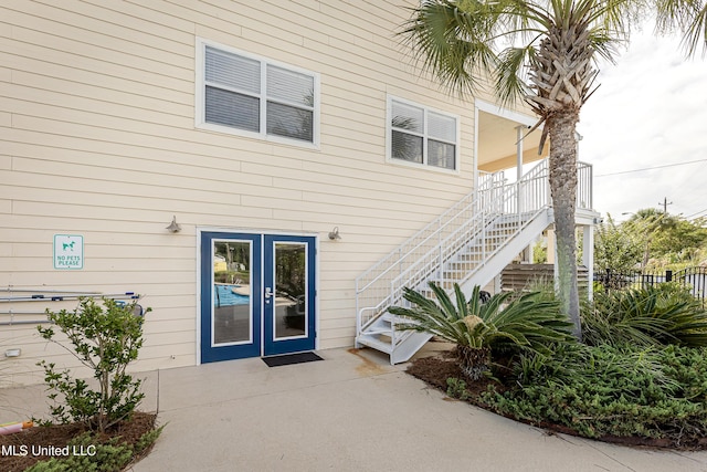 entrance to property with french doors