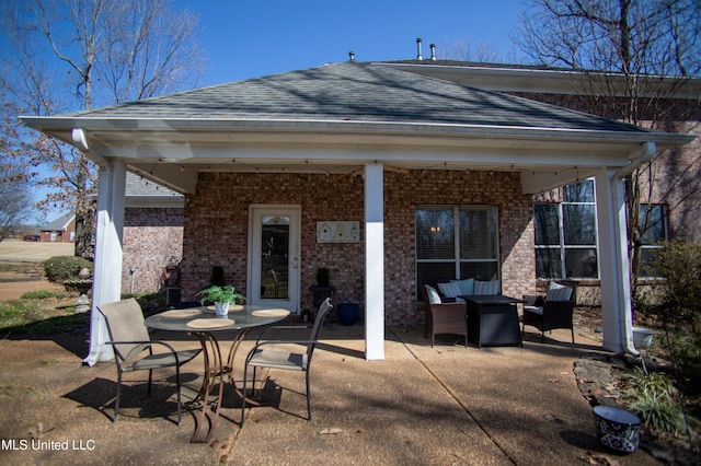 view of patio / terrace with an outdoor hangout area