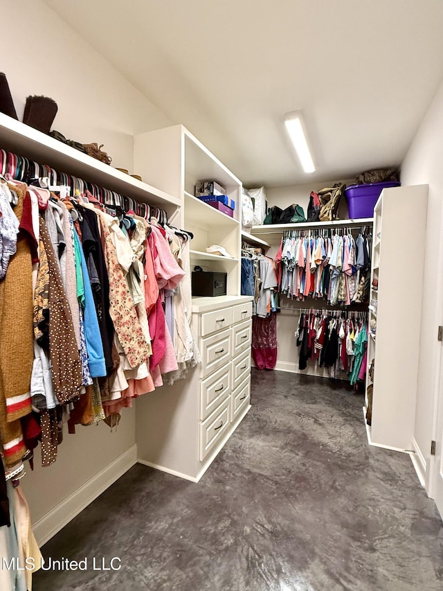 view of walk in closet