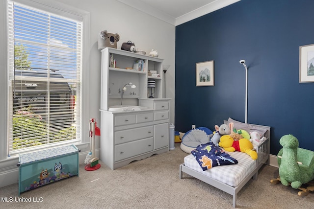 508 Forest Glen Ln, Brandon, MS 39047 - carpeted bedroom featuring multiple windows and crown molding