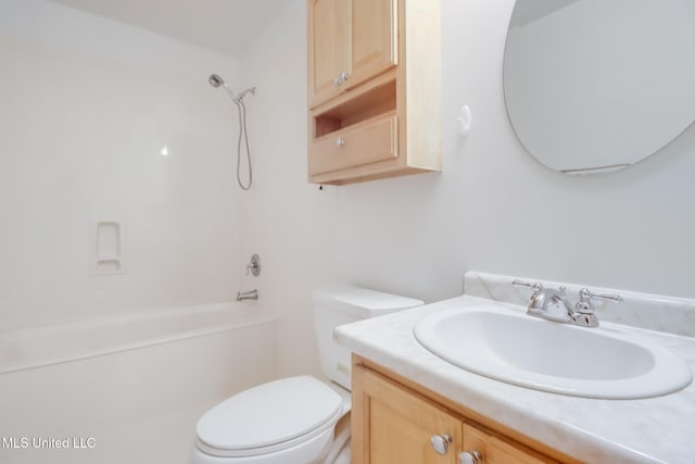 1025 Shipp St, Waveland, MS 39576 - full bathroom featuring vanity, shower / bathtub combination, and toilet