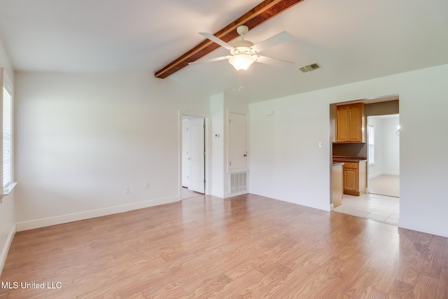 1025 Shipp St, Waveland, MS 39576 - empty room with ceiling fan, light wood-style floors, and baseboards