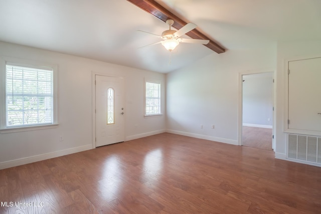1025 Shipp St, Waveland, MS 39576 - foyer entrance featuring healthy amount of natural light, a ceiling fan, wood finished floors, and baseboards