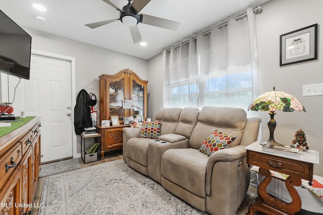 13701 Jericho Rd, Vancleave, MS 39565 - living room with ceiling fan and recessed lighting