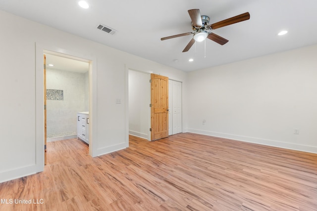 2312 6th Ave, Gulfport, MS 39501 - unfurnished bedroom with light wood-type flooring, recessed lighting, baseboards, a closet, and ceiling fan
