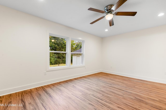 2312 6th Ave, Gulfport, MS 39501 - unfurnished room featuring baseboards, light wood-style flooring, ceiling fan, and recessed lighting