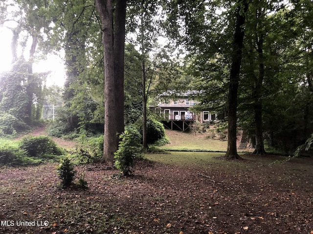 view of yard featuring a deck