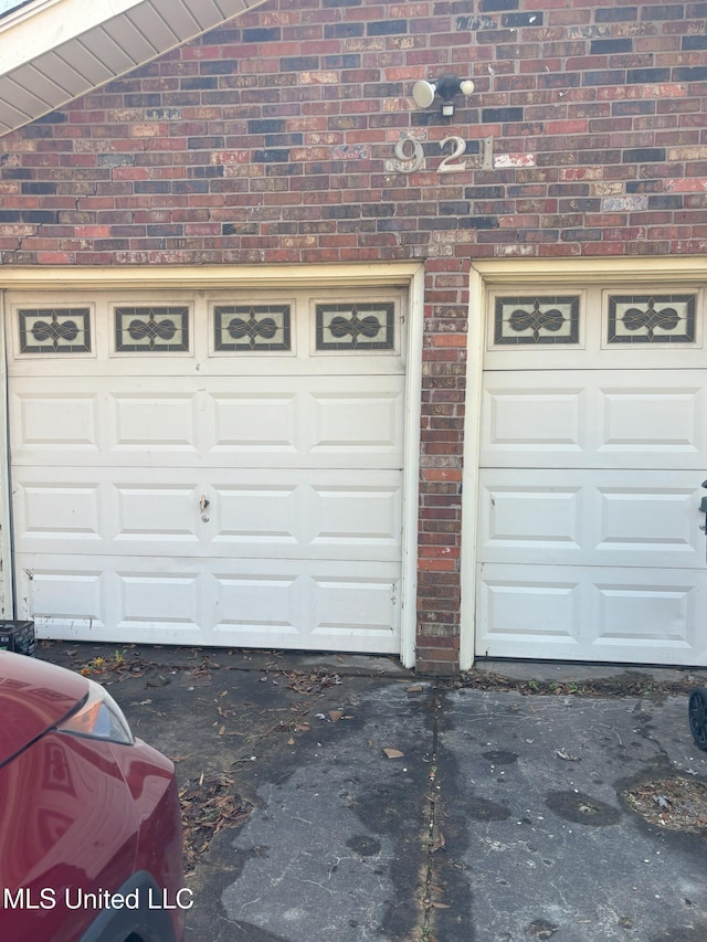 view of garage