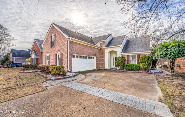 view of front property with a garage