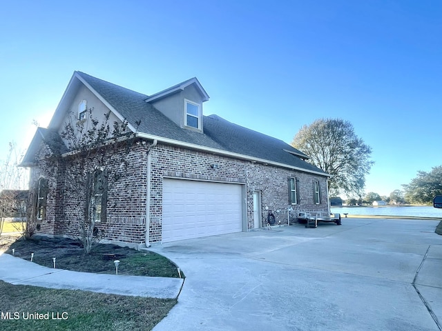 view of property exterior featuring a garage