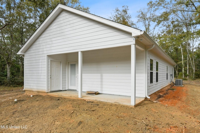 view of home's exterior featuring central air condition unit