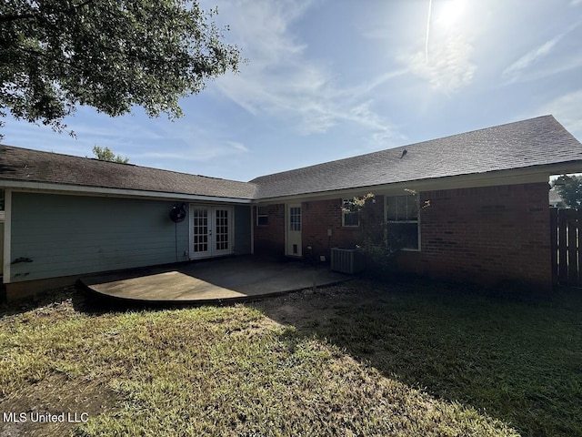 22090 Rayvan Ln, Kiln, MS 39556 - rear view of property with french doors, a patio area, and a yard
