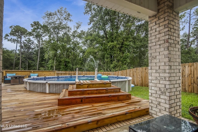 exterior space with a fenced in pool and a fenced backyard